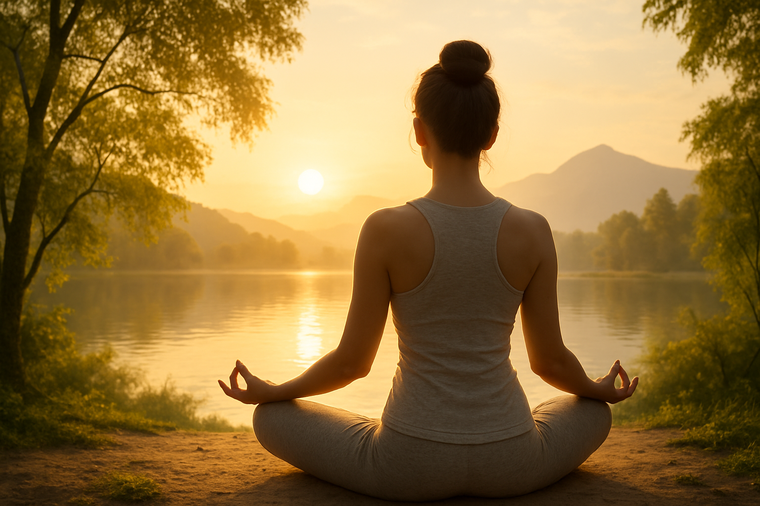 Serene wellness meditation scene